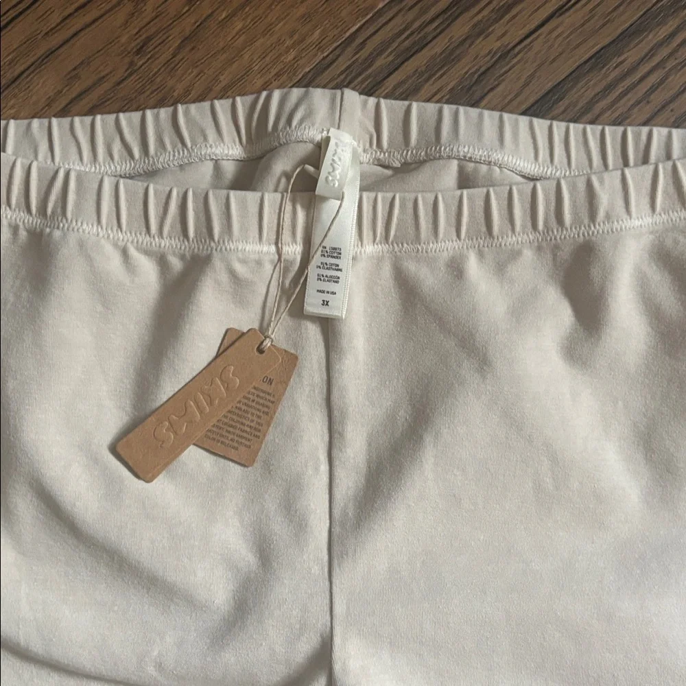 SKIMS Outdoor Leggings Cotton Blend Bone Color Size 3X NWT